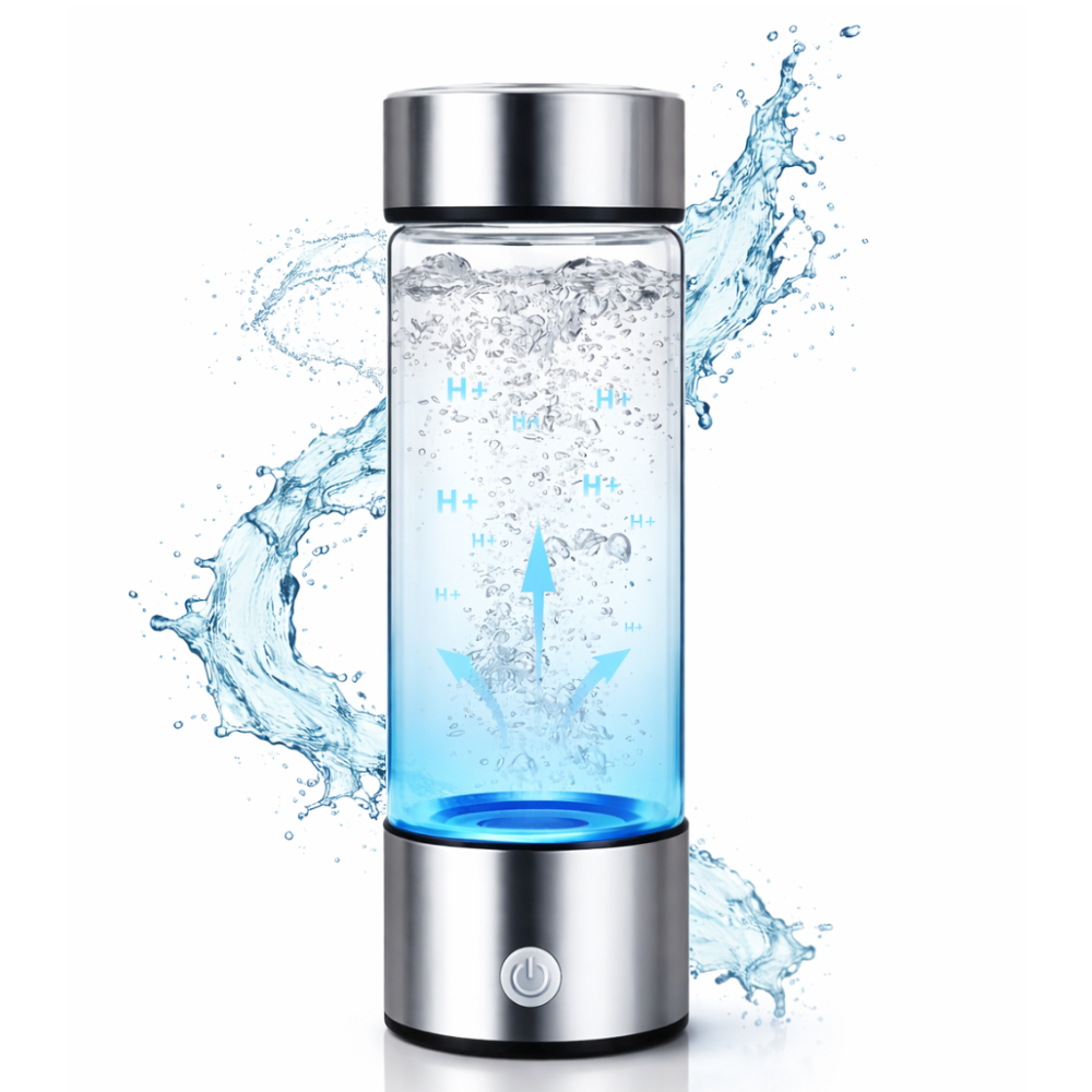 Bouteille à eau hydrogène portable avec éclairage LED bleu